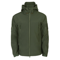Herren Funktionsjacke mit Kapuze | Outdoor Reißverschluss in Grun