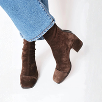Claudia | Damen Komfort Stiefeletten Mit Absatz in Braun
