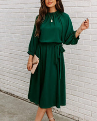 Elegantes Halbärmeliges Cocktailkleid für Frauen in Grün