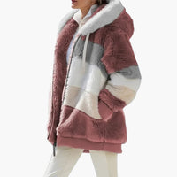 Damen jacke mit Kapuze und Reißverschluss in Rot