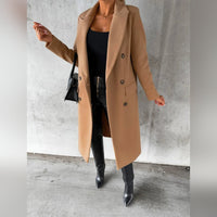 Damen Langer Wärmemantel in Khaki
