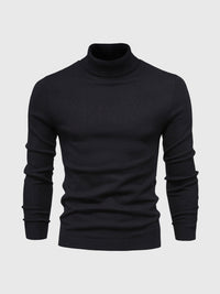 Rollkragen Pullover Herren Baumwolle | Elegant & Bequem in Schwarz