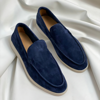 Philip - Vintage Herren Leder Loafers in Dunkelblau