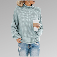 Braelyn | Pullover mit hohem Kragen in Himmelblau