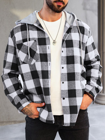 Florian | Kariertes Hoodie-Hemd