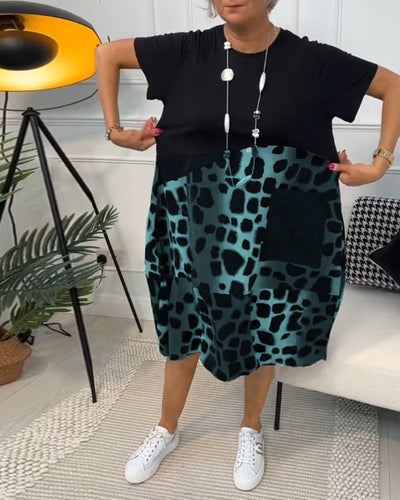 Adriana™ - Damen Midi Kleid mit kurzen Ärmeln