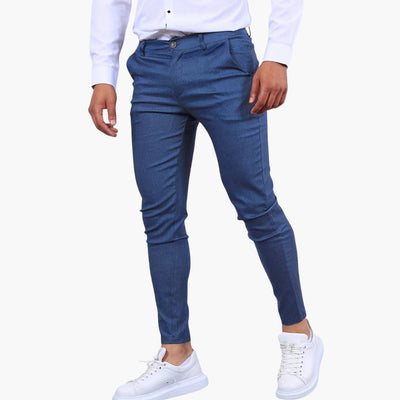 Herren Slim Fit Hose in Knöchellänge mit Taschen