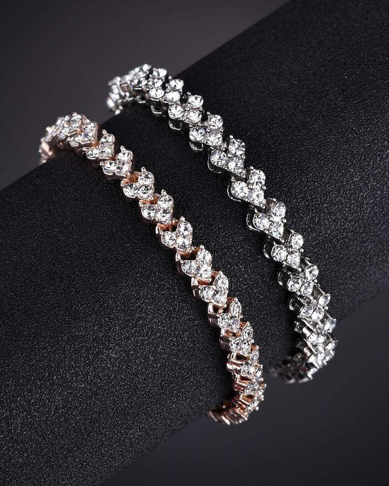 Katherine - funkelndes Tennisarmband mit Herz-Zirkonia-Steinen | glamouröse Armbänder Frauen