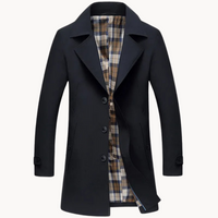 Herman - strapazierfähiger winddichter herren-trenchcoat mit design in Schwarz