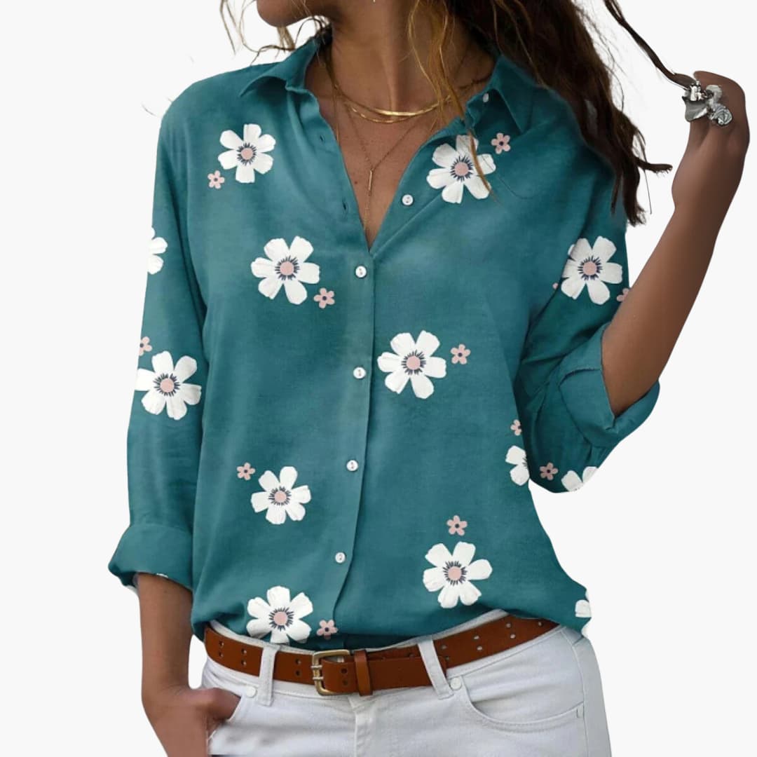Florale Bluse mit elegantem Blumenmuster - Damen Sommerlook