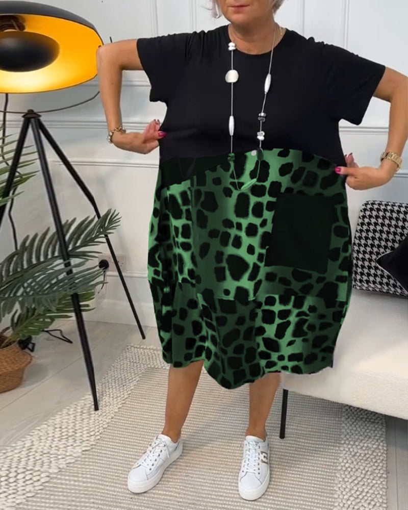 Adriana™ - Damen Midi Kleid mit kurzen Ärmeln