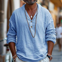Nick | Herren Sommer Hemd | Langarm in Blau