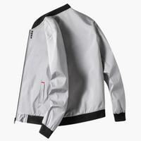 Herrenjacke mit Rippkragen und Taillentaschen in Grau