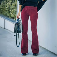 Damen Schlaghose | High Waist Weites Bein in Rot