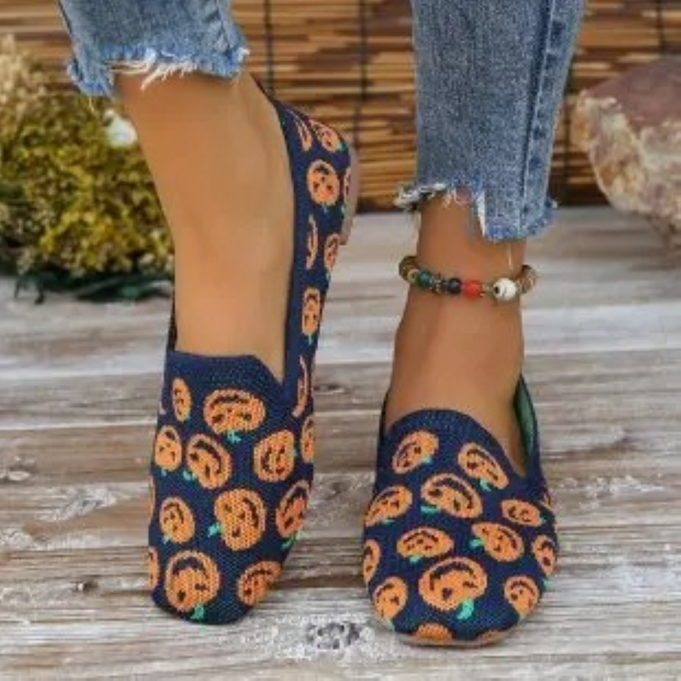 Eulla – gestrickte Ballerinas im Ballett-Stil mit flacher Sohle