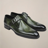 Theodore | Einzelschnalle Mönchsgurt Schnallenschuhe in Grün