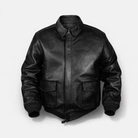 Elias | Herren Vintage Oversized Glänzender Lederjacke in Schwarz
