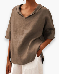 Damen Luftige Elegante Bluse | Sommer Blusen in Braun