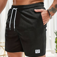 Joshua | Herren Legere strukturierte Shorts in Schwarz