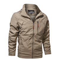 Regenjacke Herren Mit Stehkragen | Wasserabweisend Und Mit Reißverschluss in Beige