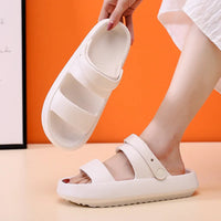Yula - Orthopädische Sandalen | Comfort Plus Pantoletten mit Doppelriemen | Gepolsterte, lässige Slip-On-Sandalen in Beige