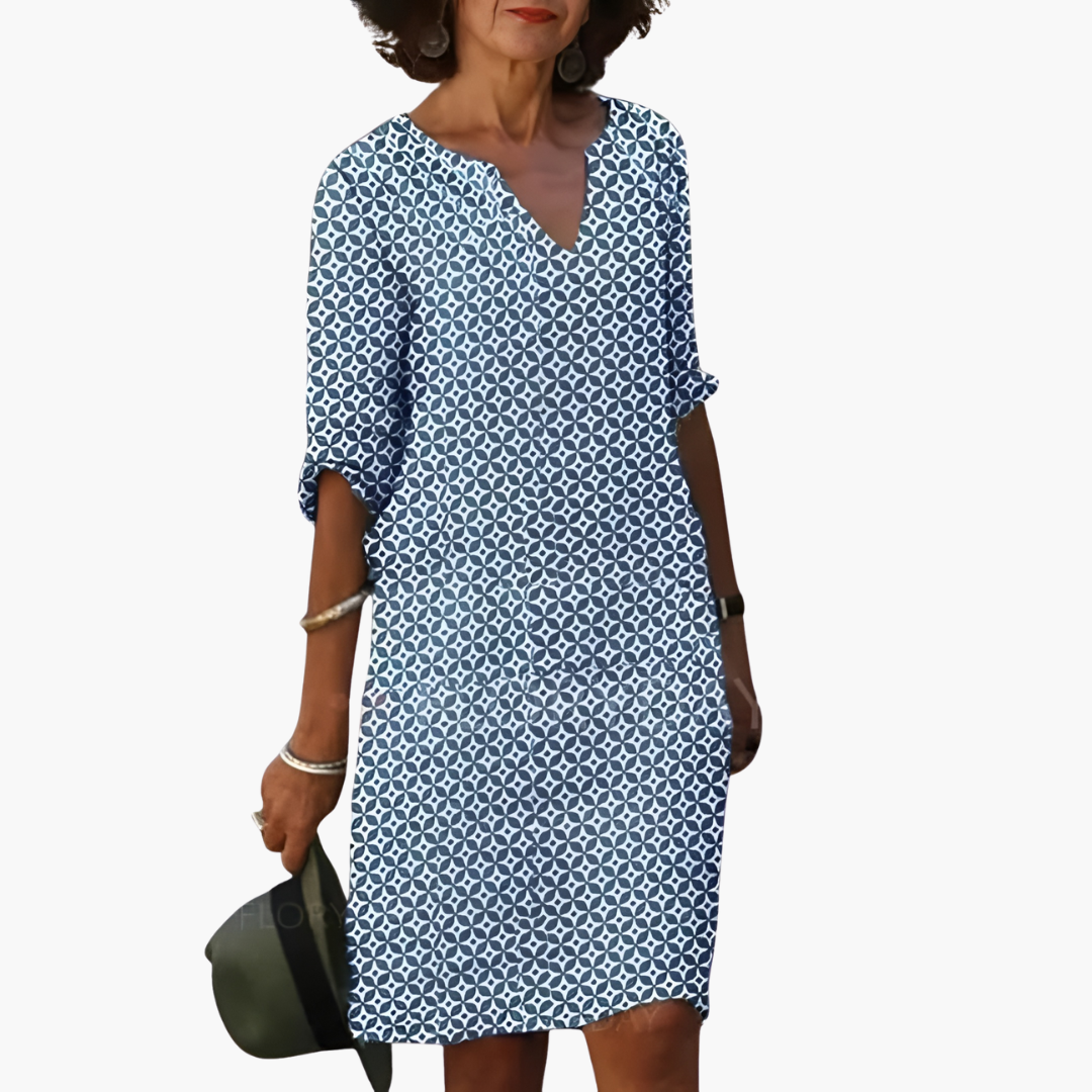 Sommerkleid für Damen - Leicht, mit V-Ausschnitt & Ärmeln