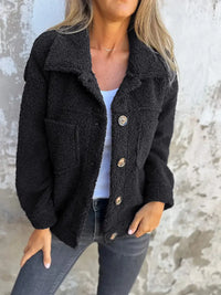 Damen Jacke Teddy Damen | Klassisch Komfortabel in Schwarz