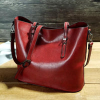 Nicole | Vintage Leder-Schulterhandtasche in Rot