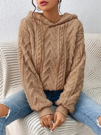 Kuscheliger Plüsch-Strickpullover in Camel