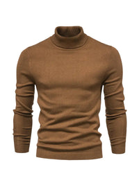 Pullover Herren Rollkragen Slim Fit | Langarm Smart Casual in Braun