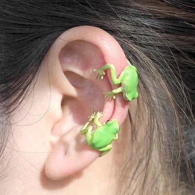 FrogGlam - Eleganter Baumpfauenring und Ohrringe