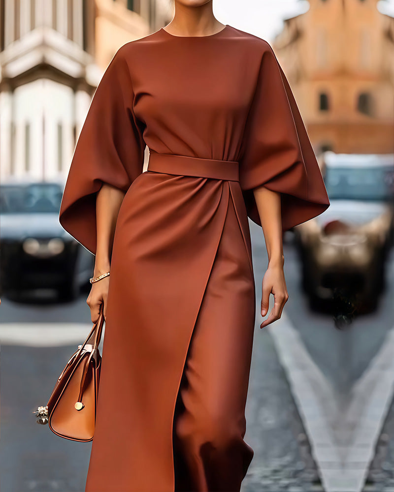 Celestine - Dress with Elegant Sleeves and Belt