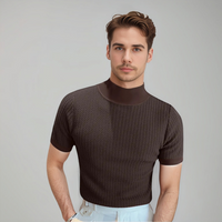 Edward | Rundhals Taillierter Schnitt T-Shirt in Braun
