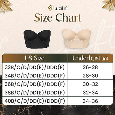 LuciLift - Perfect Silhouette Low Back Strapless Bra