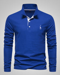 Paul | Herren Legeres Langen Ärmeln Poloshirt in Blau