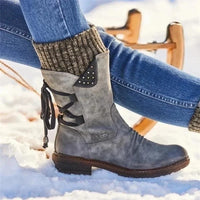 Stiefelette Damen Winter Komfort | Rutschfest Warm Gefüttert in Grau