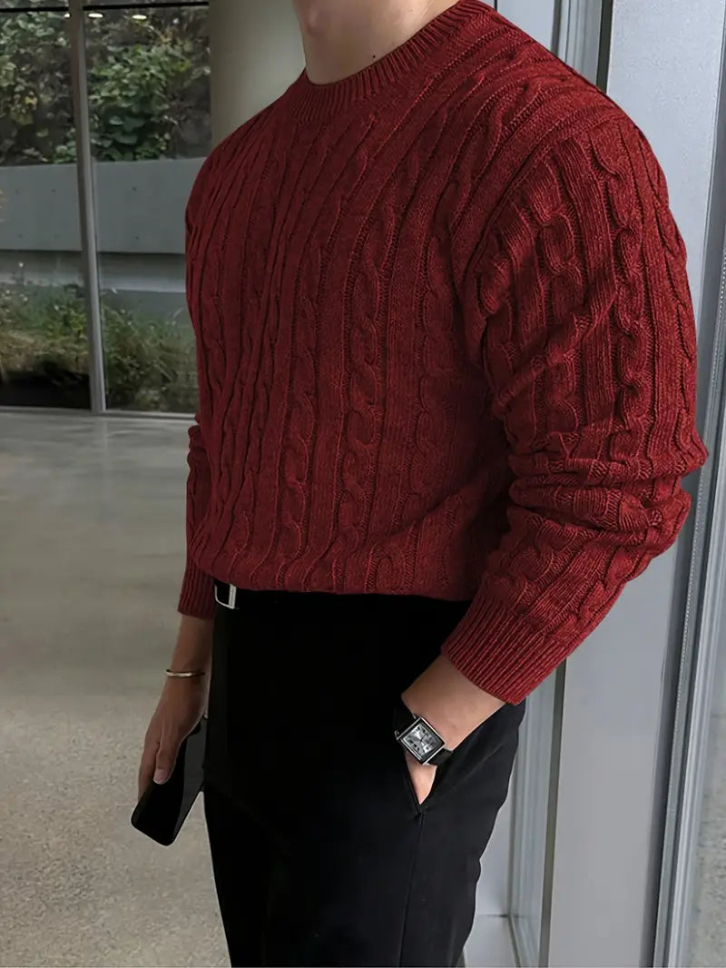 Mergim – Lässiger Strickpullover Mit Langen Ärmeln