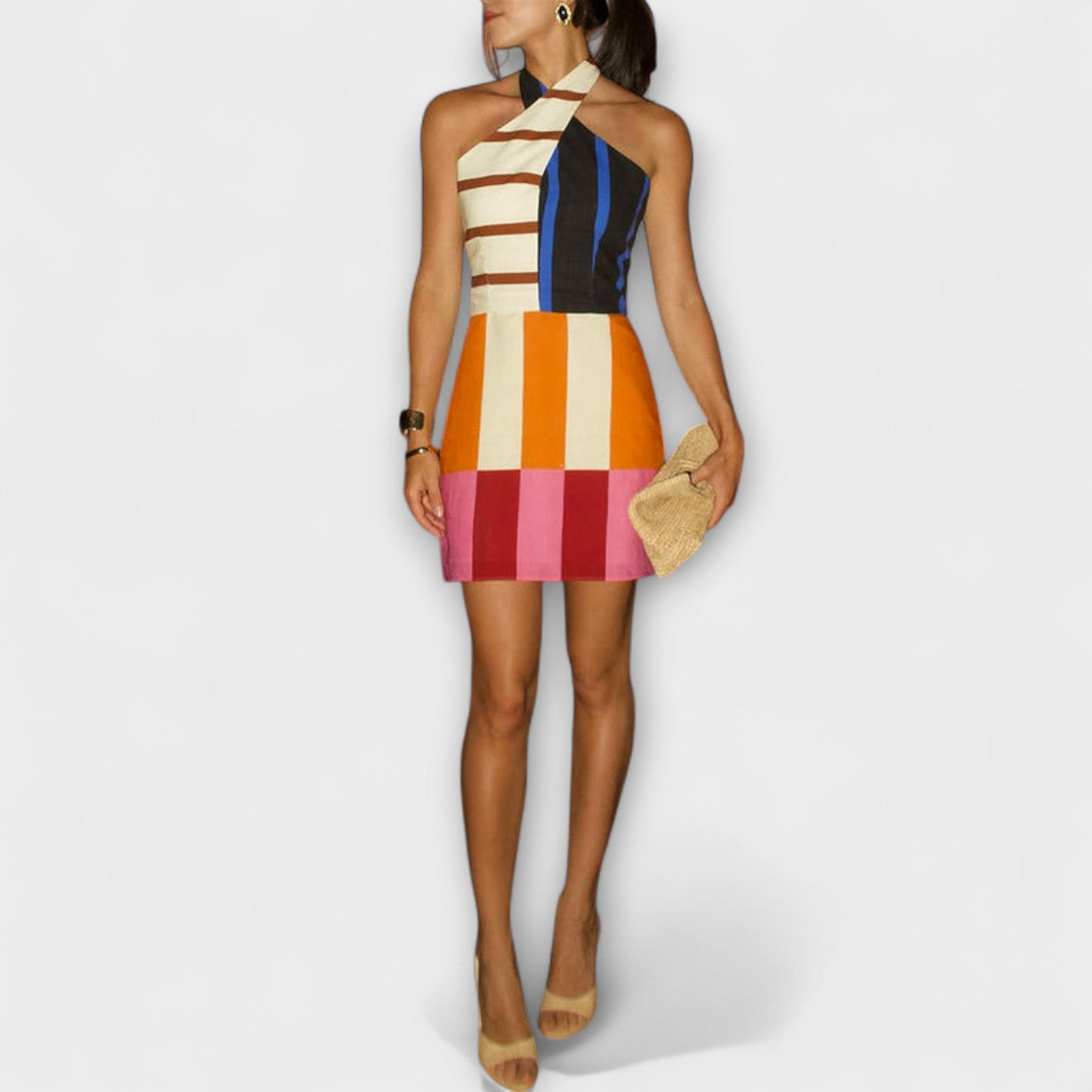 Jeniah - Kreuzträger Krawatte Lockeres Minikleid