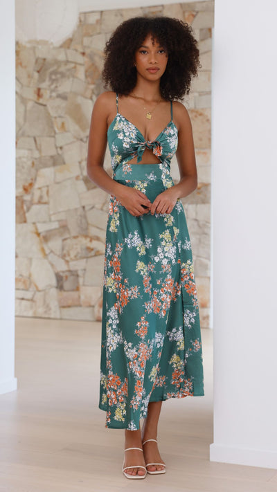 Flora | Romantisches Midikleid mit Blumendruck