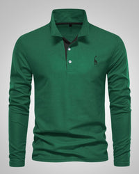 Paul | Herren Legeres Langen Ärmeln Poloshirt in Grün