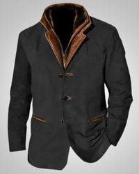 Frank | Herren Klassischer Reißverschluss Lederjacke in Schwarz