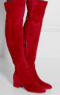 Taylor | Stilvolle Überknie-Stiefel in Rot