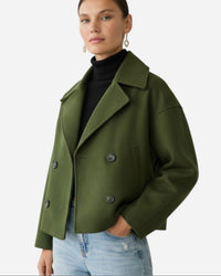 Ida | Damen Schicker Herbst Mantel in Grün