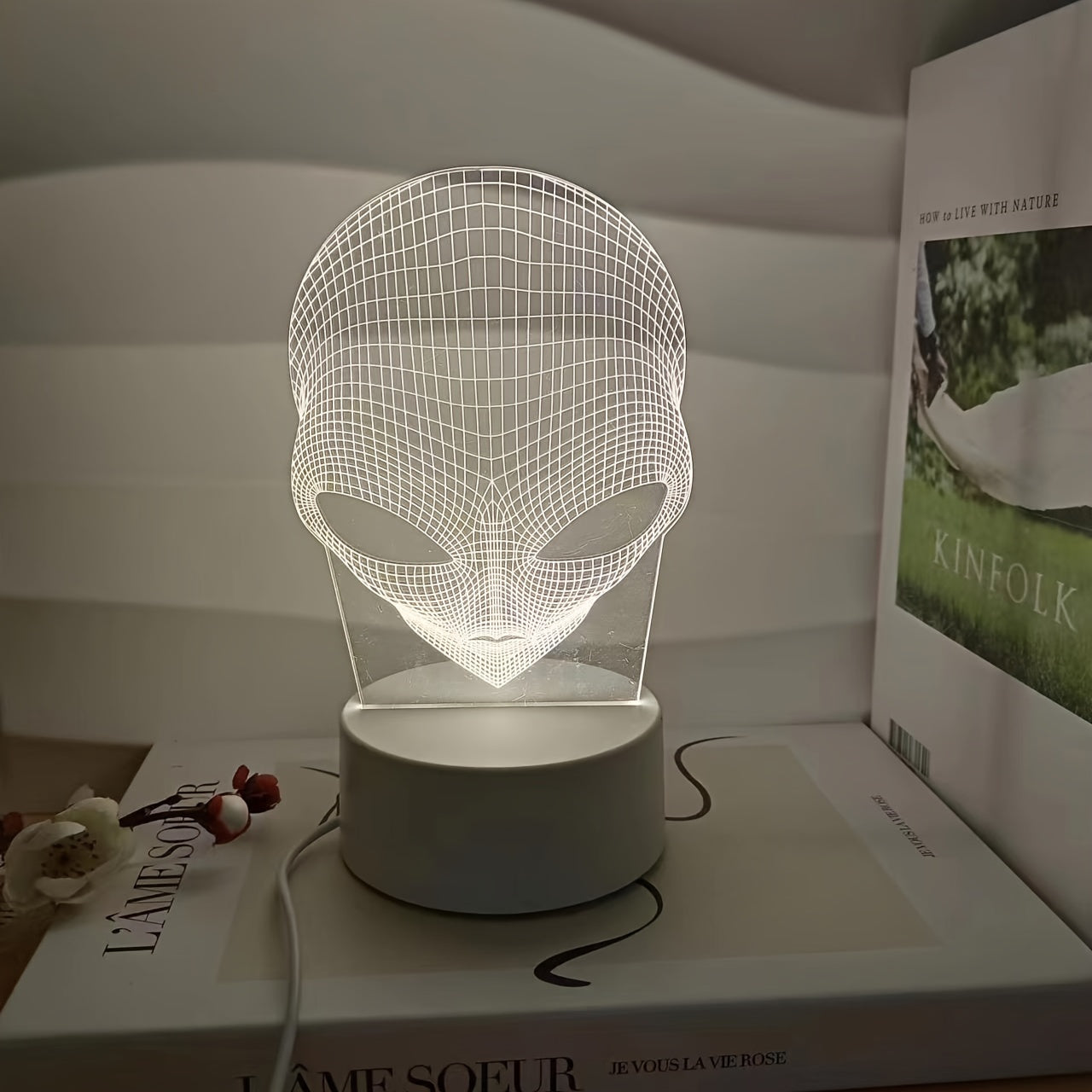3D Alienkopf LED Tischlampe mit 7 Farben - Lunaris