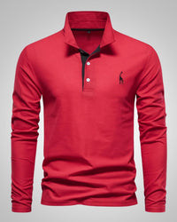 Paul | Herren Legeres Langen Ärmeln Poloshirt in Rot