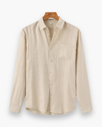 Herren Lässiges Leinenhemd | Atmungsaktiv & Locker in Beige