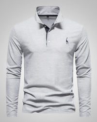 Paul | Herren Legeres Langen Ärmeln Poloshirt in Grau