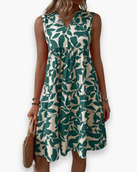 Damen Elegantes A-Linien Kleid | Sommer in Grün