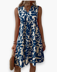 Damen Elegantes A-Linien Kleid | Sommer in Blau
