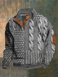 Basil™ – 3D-Print Pullover mit Muster in Hellgrau